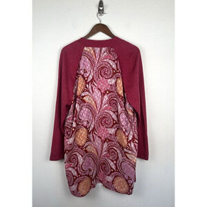 Soft Surroundings Cardigan Sweater Women’s Size 1X Pink Paisley Pattern Back